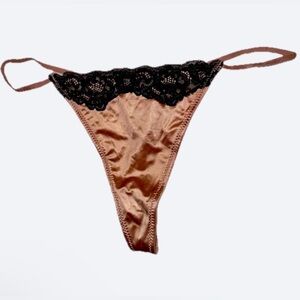 NEW Satin & Lace Blush Pink Thong